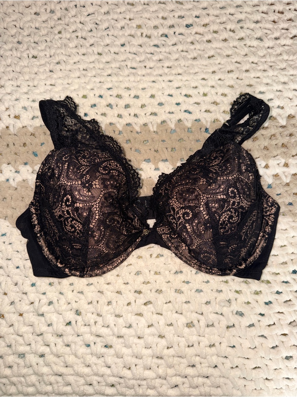 ThirdLove Black Lace Underwire Bra with Sheer Lace Overlay
